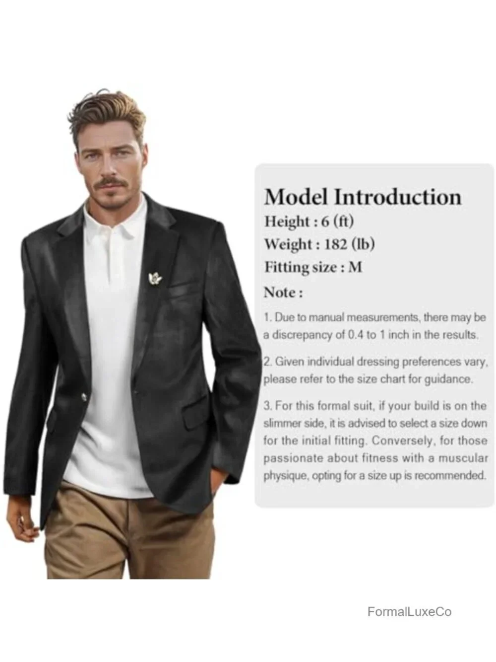 Men's Velvet Blazer Tuxedo Jacket with Brooch Slim Fit Sport Coat
